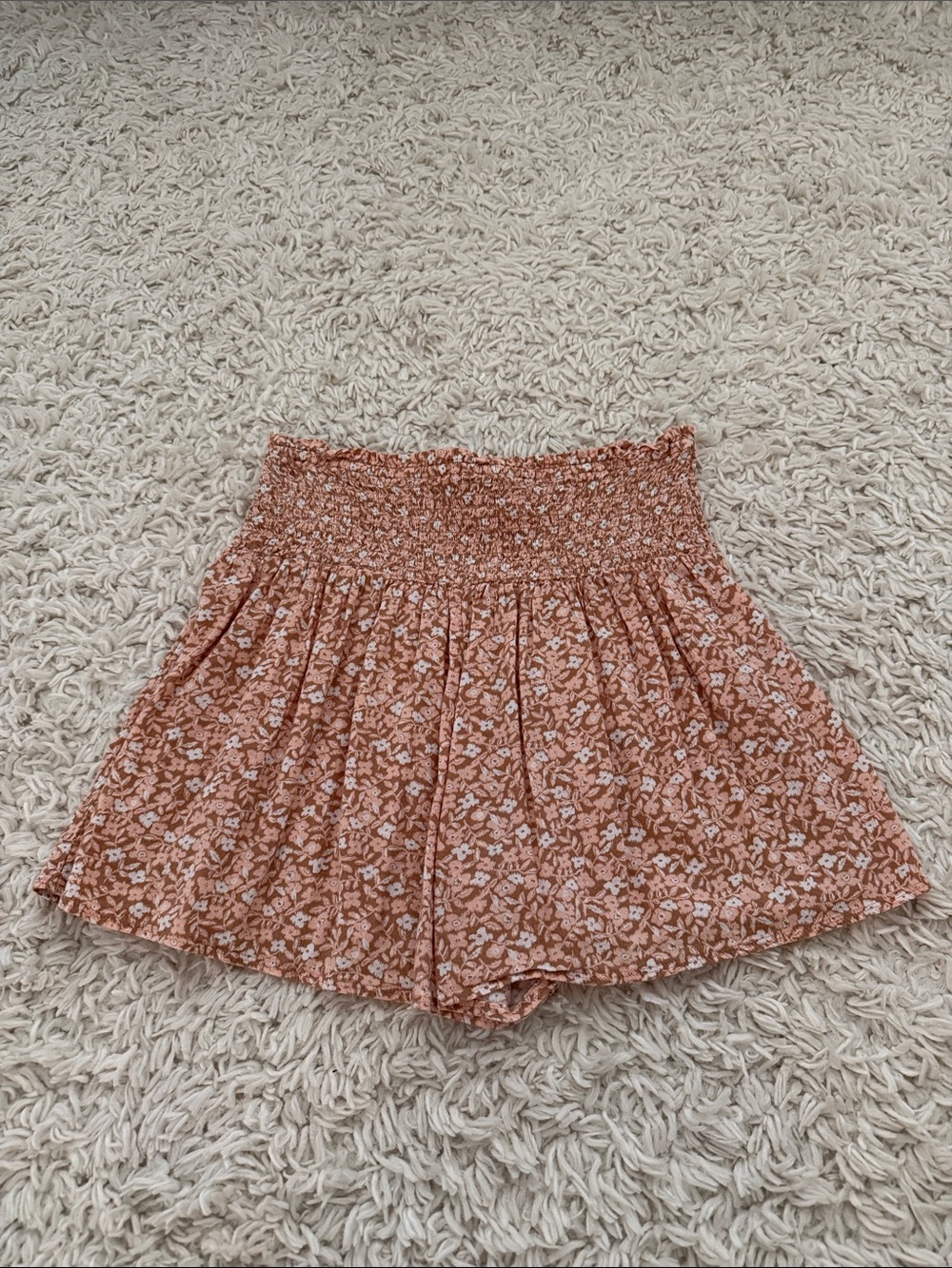 Aerie Smocked Waist Floral Shorts